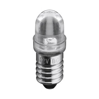 LED Mini-Lampe E10 13V, 28x10mm, 1 LEDs - weiß