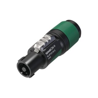 NEUTRIK - 4 poliger speakON Kabelstecker, Schraubklemmtechnik, Spannzangenzugentlastung für Kabeldurchmesser 6 bis 12 mm