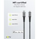 Lightning USB-C™ Textilkabel mit Metallsteckern, 2 m