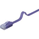 goobay - CAT 6 Flach-Patchkabel, U/UTP, violett 2 Meter - Kupferleiter (CU)