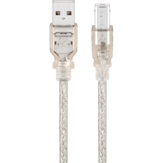 goobay - USB 2.0 Hi-Speed-Kabel, transparent - USB-2.0-Stecker (Typ A) > USB-2.0-Stecker (Typ B) - 1,8m