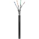 CAT 7 Outdoor Netzwerkkabel, S/FTP (PiMF), schwarz, 305 m
