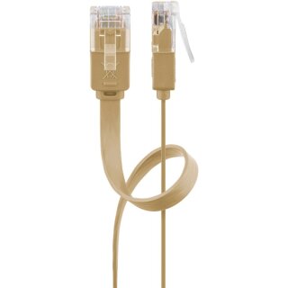 CAT 6 Flach-Patchkabel, U/UTP, hellbraun