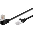 CAT 5e Patchkabel 1x 90° gewinkelt, U/UTP, schwarz