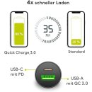 Dual-USB Auto-Schnellladegerät USB-C™ PD (Power Delivery) (30 W)