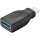 USB-C™/USB-A 3.0 OTG SuperSpeed-Adapter für Ladekabel, schwarz