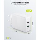 USB-A QC Dual-Schnellladegerät (28 W) weiß