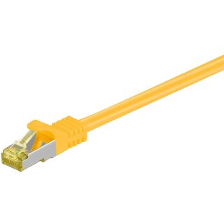 RJ45 Patchkabel CAT 6A S/FTP (PiMF), 500 MHz mit CAT 7 Rohkabel, gelb