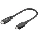 USB 2.0 Kabel USB-C™ auf Micro-B, 0,2 m, schwarz