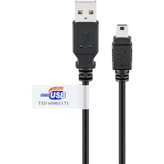 USB 2.0 Hi-Speed-Kabel mit USB-Zertifikat, Schwarz