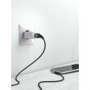 USB-C™-auf-USB-A-Textilkabel mit Metallsteckern (spacegrau/silber), 90°, 0,5 m