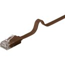 CAT 6 Flach-Patchkabel, U/UTP, dunkelbraun