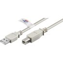 USB 2.0 Hi-Speed-Kabel mit USB-Zertifikat, grau