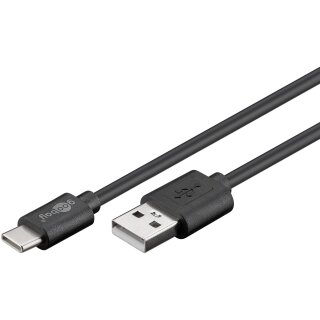 USB 2.0 Kabel USB-C™ auf USB A, schwarz