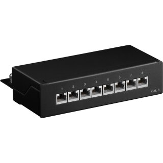 CAT 6 Mini/Desktop Patch Panel, 8 Port, (1 HE)
