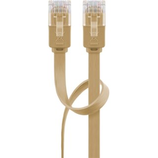 CAT 6 Flach-Patchkabel, U/UTP, hellbraun