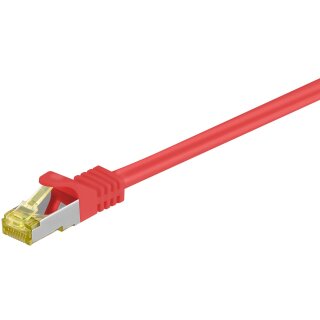 RJ45 Patchkabel CAT 6A S/FTP (PiMF), 500 MHz mit CAT 7 Rohkabel, rot