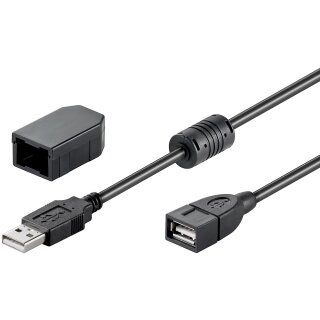 USB 2.0 Hi-Speed-Verlängerungskabel mit Sicherungsclip, schwarz