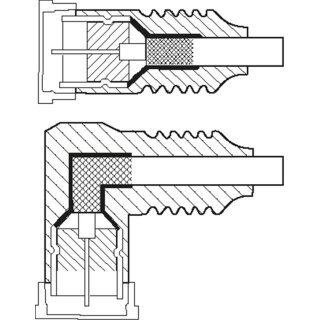 Gewinkeltes SAT-Antennenkabel (80 dB), doppelt geschirmt - 1,5 Meter - F-Stecker (Quick) > F-Stecker (Quick) 90° (vollständig geschirmt)