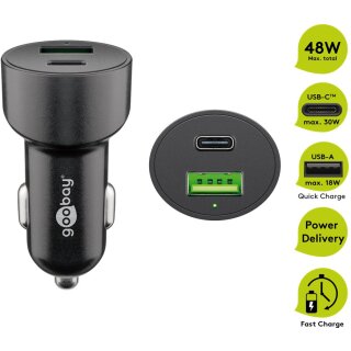 Dual-USB Auto-Schnellladegerät USB-C™ PD (Power Delivery) (48 W)