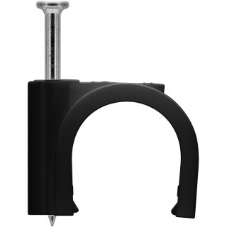 goobay - Kabelschelle 16 mm, schwarz - Befestigung für Kabel mit Durchmesser bis 16 mm - 100 Stk. in Box