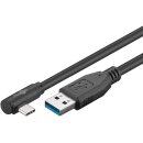 USB 3.0 USB-C™-auf-USB-A-Kabel 90°, 0,5 m, schwarz