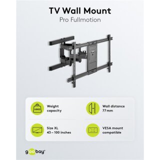 TV-Wandhalterung Pro FULLMOTION (XL)