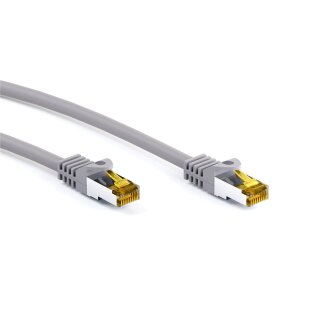 RJ45 Patchkabel CAT 6A S/FTP (PiMF), 500 MHz mit CAT 7 Rohkabel, grau
