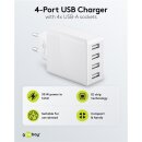 USB-A Multiport-Ladegerät (30 W) weiß