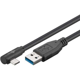 USB 3.0 USB-C™-auf-USB-A-Kabel 90°, 1,5 m, schwarz