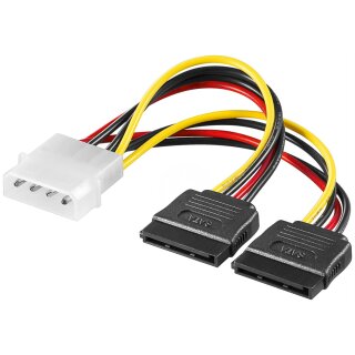 PC Y-Stromkabel/Stromadapter, 5.25-Stecker zu 2x SATA