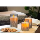 3er-Set LED-Echtwachs-Kerzen im Glas