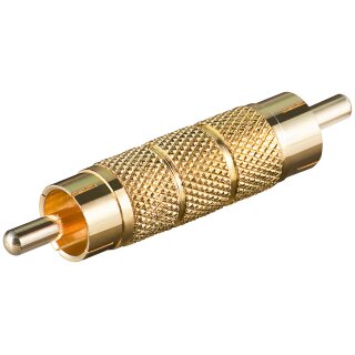 Cinch Adapter, Stecker zu Stecker, Goldausführung