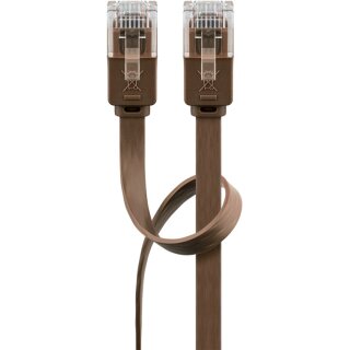 CAT 6 Flach-Patchkabel, U/UTP, dunkelbraun