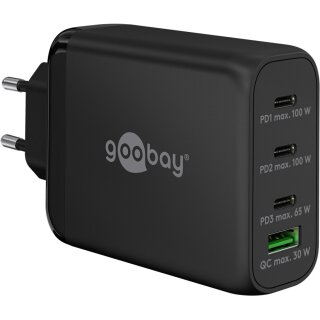 USB-C™ PD GaN Multiport-Schnellladegerät (100 W) schwarz