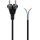 Universal Staubsauger Anschlusskabel 10 m, Schwarz - Konturenstecker (Typ C, CEE 7/17) > lose Kabelenden
