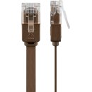 CAT 6 Flach-Patchkabel, U/UTP, dunkelbraun