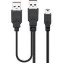 USB 2.0 Hi-Speed Dual-Power-Kabel, schwarz