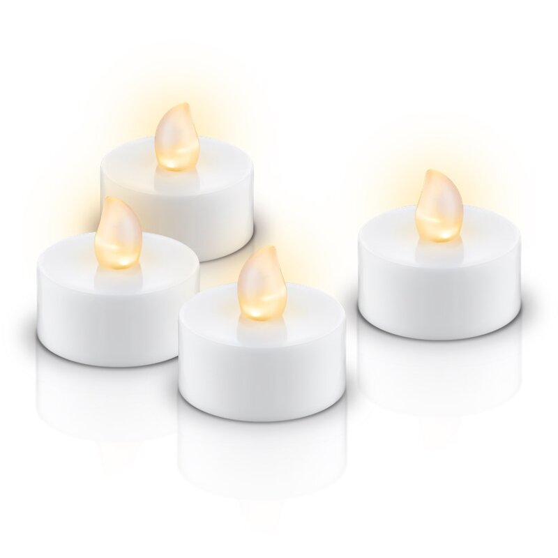 4er-Set LED-Teelichter mit Timer – Warmweiß | AkkuPlus Shop