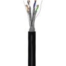 CAT 6A Outdoor Netzwerkkabel, S/FTP (PiMF), schwarz, 100m