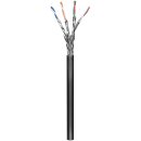 CAT 6A Outdoor Netzwerkkabel, S/FTP (PiMF), schwarz, 100m