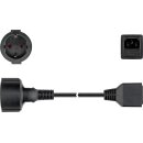 Adapterkabel Schutzkontakt auf C14, 1,5 m, schwarz