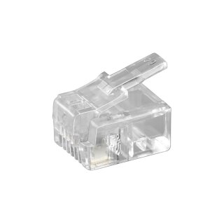 RJ11-Westernstecker für Rundkabel, 4 polig