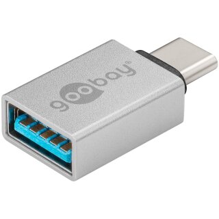 USB-C™/USB-A 3.0 OTG SuperSpeed-Adapter für Ladekabel, Silber