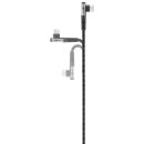 USB-C™-auf-USB-C™-Textilkabel mit Metallsteckern (spacegrau/silber), 90°, 1 m