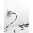 USB-C™-auf-USB-C™-Textilkabel mit Metallsteckern (spacegrau/silber), 90°, 1 m
