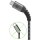 Micro-USB-auf-USB-A-Textilkabel mit Metallsteckern (spacegrau/silber), 1 m