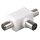 Koax-T-Adapter: doppelt Koax-Stecker > Koax-Buchse
