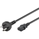 Kaltgerätekabel Dänemark Typ K, 2 m, Schwarz