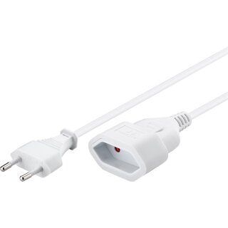 Verlängerungskabel Eurostecker, 2 m, weiß